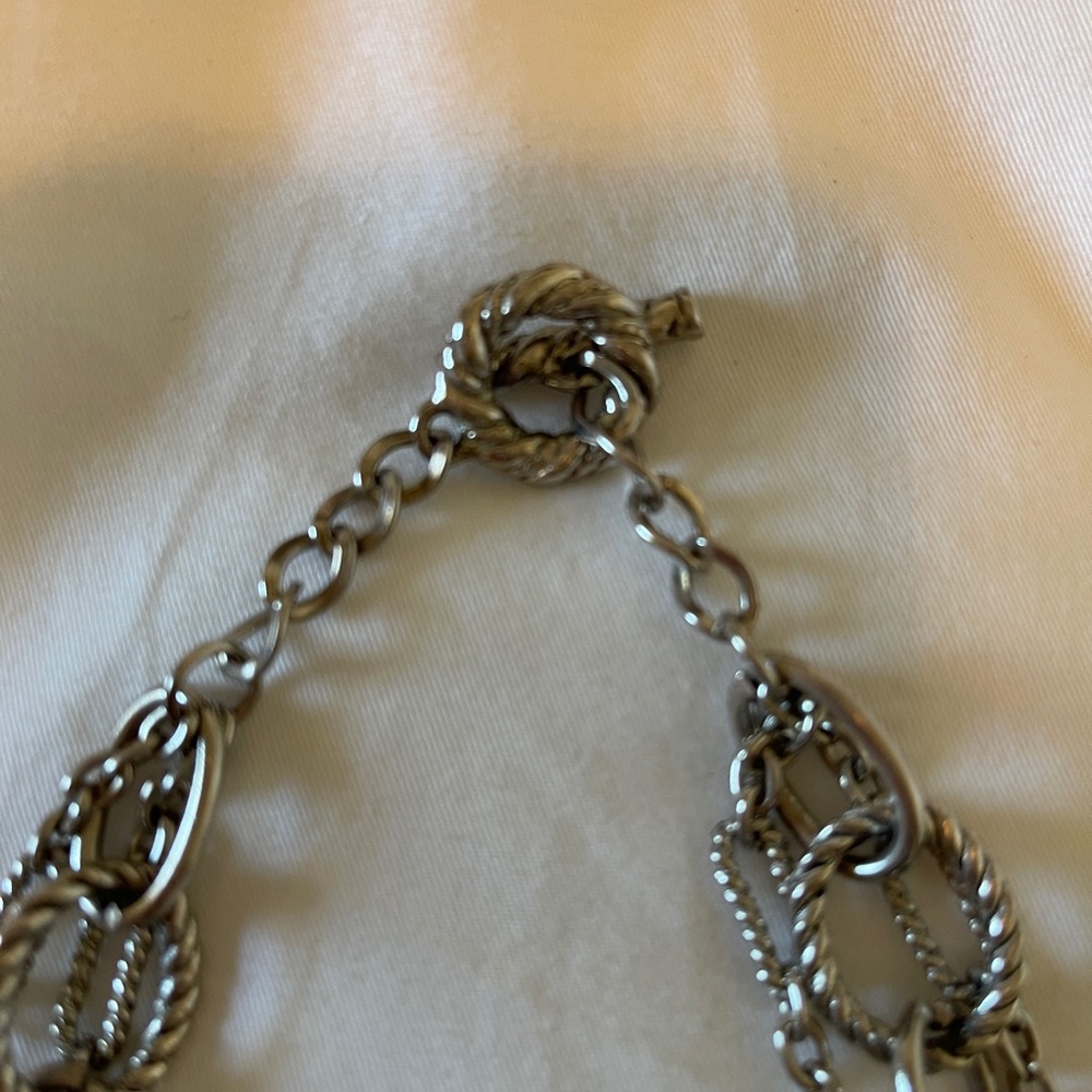 Silvertone statement necklace